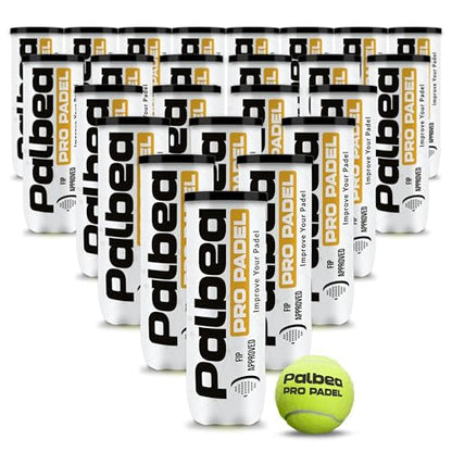 Palbea PRO Padel Balls. 6/12/24 Tubes of 3 Padel Tennis Balls FIP Approved. Paddle Balls Made of HV Felt for Training and Tournament. Suitable for Any Surface or Sites. - style: 1 Carton x 24 Tubes