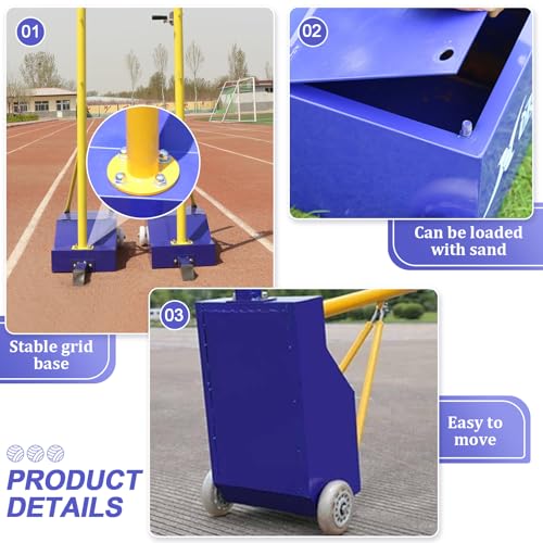 Volleyball Poles, Volleyball Net for Backyard Adjustable Height Poles, Outdoor Portable Volleybal Net Training Stands, Heavy Duty Badminton Nets Sets,for Adults Youth