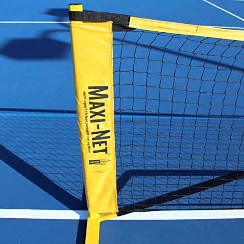 Maxi-Net - 18-Foot Portable Tennis Net | Dependable, Durable and Easy 2 Minute Set Up/Break-Down, No Tools Needed | Adjustable Height for Tennis and Badminton | Durable Zipper Carry Case Included