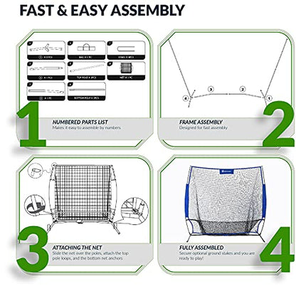 Golf Practice Hitting Net, Indoor Garage or Outdoor Backyard Driving Heavy Duty Mesh Netting for Home Real Pro Golfing Swing Chipping Train, Easy Setup Stable Frame, Portable Golfer Carry Bag