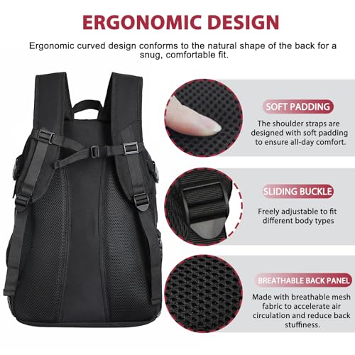 LARIPOP Soccer Backpack with Ball Holder & Shoe Compartment Large Capacity Youth Sports Bag for Training - color: Red