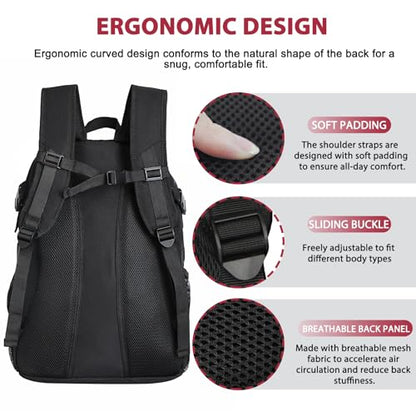 LARIPOP Soccer Backpack with Ball Holder & Shoe Compartment Large Capacity Youth Sports Bag for Training - color: Red