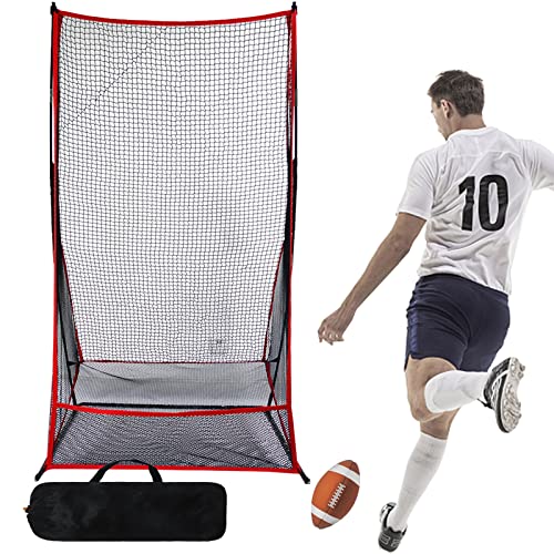 Football Kicking Cage - Portable Football Punting Practice Net with 3 Target Cloth - 3x6FT Sports Field Training Set for Youth Kickers & Adults