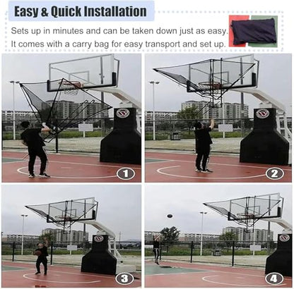 Professional Basketball Shot Returner - Metal Hanging Return Attachment for Hoops, Ideal Basketball Training Equipment for Kids & Adults, Boost Shooting Skills & Practice Efficiency.