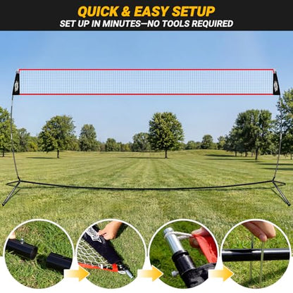 20FT Volleyball Training Net, Height Adjustable Volley Ball Nets for Hitting,Serving Spiking Practice,Portable Volleyball-Net for Beach Indoor Outdoor Bacyard| with Carryingbag & Sandbags