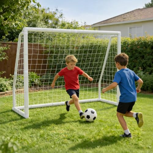 MOPHOTO Soccer Goal, 6X4/8x6/10x6.5/12x6/16x7/18.5x6.5/21x7/24x8ft Soccer Goals for Backyard, Full Size Soccer Goal for Teens & Adults Training - size: 8x6FT, style: PVC-Foldable