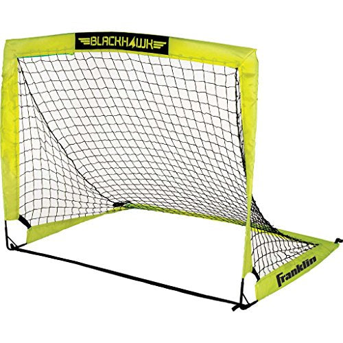 Franklin Sports Blackhawk Backyard Soccer Goal - Portable Pop Up Soccer Nets - Youth + Adult Folding Indoor + Outdoor Goals - Multiple Sizes + Colors