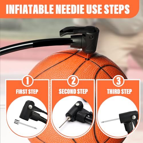 Manesi Ball Pump Needles (50 Pack) - Heavy Duty Inflation Needles & Ball Pins for Basketball, Soccer Ball, Football, Bike Pump - Fits Most Air Pumps - Universal Air Needles for Sports Balls.