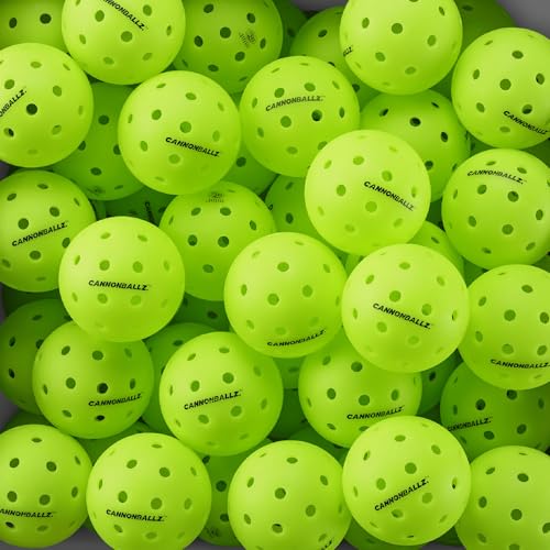 Cannonballz Outdoor Pickleball Balls, Official Ball of the UPL, Durable 40 Hole Seamless, USAPA Approved Tournament Balls for Training and Competition - size: 100 Pack