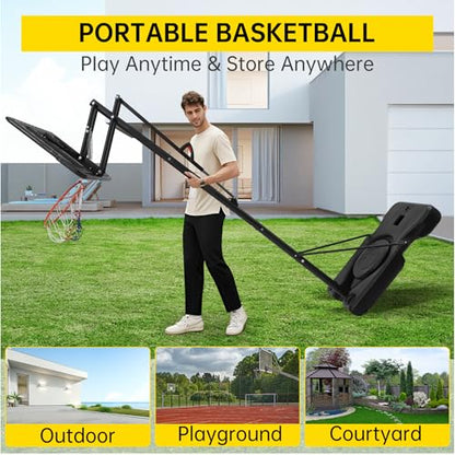 Basketball Hoop Outdoor Adjustable, 10 Ft Portable Basketball Hoop for Adults, Kids, and Youth in Indoor, Backyard, Driveway with Gym