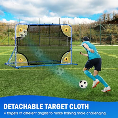 Soccer Baseball Rebounder Net, Soccer Goal Net, Volleyball Softball Rebound Pitchback Net Quick-Switch Angle Training for Control, Passing Practice, Bounce Back Rebounder Goals Gifts Trainer Equipment - size: 6FTx4FT