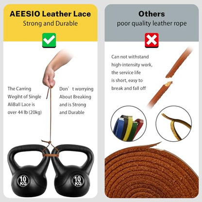 Softball Baseball Glove Lace, Mitt Lace Repair Kit Includes 2 Leather Laces and Lacing Needle for Catcher's Glove - color: Light Brown