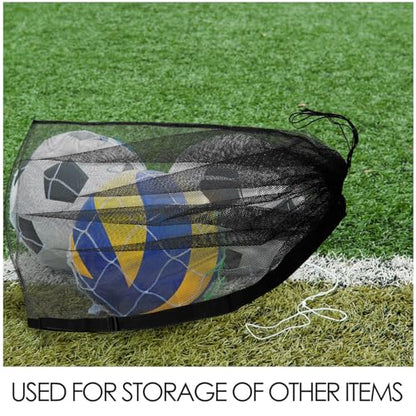 balacoo Heavy Strength Ball Mesh Bag Large Capacity Drawstring Basketball Soccer Volleyball Storage Carrier with Single Shoulder Strap for Outdoor Team Activities