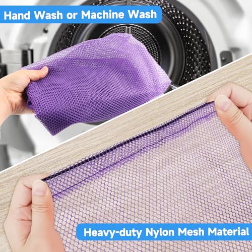 GSE Games & Sports Expert 24x36/30x40 X-Large Mesh Sports Equipment Drawstring Bag for Soccers, Basketballs, Footballs - color: Purple, style: 36"x24" - 1 Pack