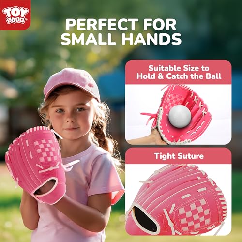 TOY Life T Ball Set for Kids 3-5 5-8, Toddler Baseball Set for Girls, T Ball Stand Sets with Baseball Glove, Tball Bating Tee Outdoor Indoor Toys for Toddler Girls - style: Glove, Tee, Bat & 6 Balls