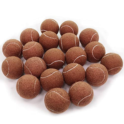 URBEST Advanced Tennis Ball 20 Packs, Training Tennis Balls Practice Balls for Novice Player, Pet Dog Playing Balls with Mesh Carry Bag for Beginner Training Ball - color: Brown