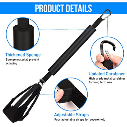 TOBWOLF Volleyball Spike Trainer with Bottom Holder, Volleyballs Spiking Pal for Basketball Hoop, Adjustable Volleyball Holder, Solo Practice Trainer Improves Serving, Jumping and Spiking Power