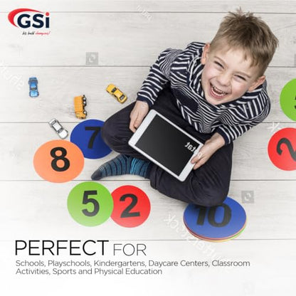 GSi Spot Markers – Non-Slip Non-Toxic Poly Spots – Floor Markers for PE, Sports & Classroom Activities - size: 6.⁠ ⁠Number