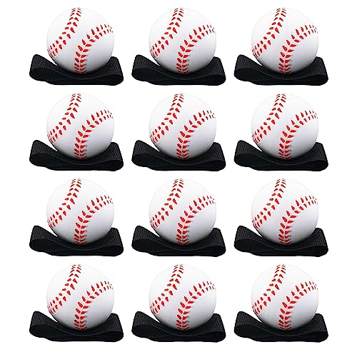 Playbees Reactive Practice Baseballs (12 Pack) – Wrist Return Training Balls with Elastic Cord – Ideal for Hand-Eye Coordination, Spring Training & Kids Outdoor Fun – Party Favors for Boys & Girls - style: 12 Pack