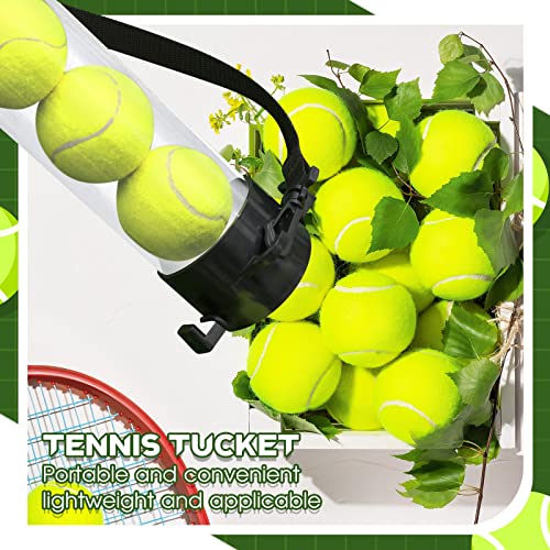 Lenwen 2 Pack Tennis Ball Tube Pickup, Fits 15 Tennis Ball with Shoulder Strap, Lightweight Collector Holder Picker Grabber Retriever Tube Carrier for Players, Coaches & Instructors - color: Clear
