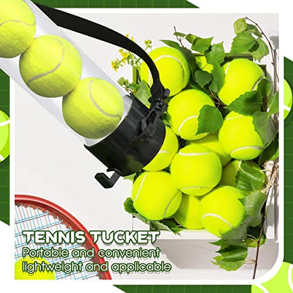 Lenwen 2 Pack Tennis Ball Tube Pickup, Fits 15 Tennis Ball with Shoulder Strap, Lightweight Collector Holder Picker Grabber Retriever Tube Carrier for Players, Coaches & Instructors - color: Clear