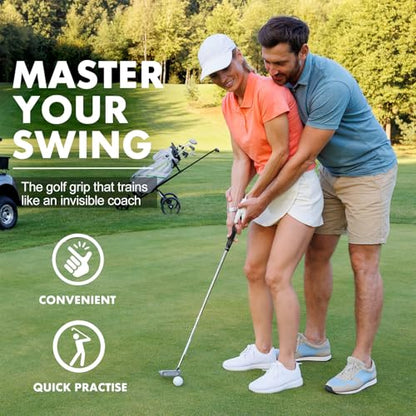 Golf Grip Trainer Golf Practice Tool, Easy To Carry to the Practice Area, Golf Swing Trainer Ensure the Right Grip Every Time, Golf Grip Training Aid, Golf Accessories Improve Your Swing Rhythm - color: Black