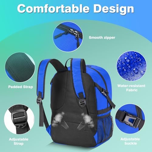 Basketball Bag Backpack with Ball & Shoes Compartment for Soccer Ball Volleyball Football, Large Sports Bag Backpack - color: Blue