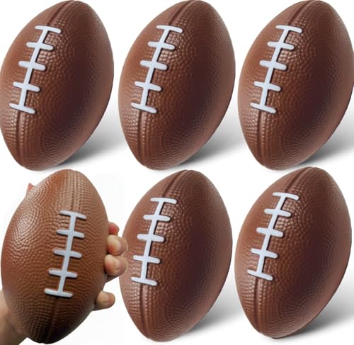 GiftExpress 6-Pack 6" Foam Football Stress Balls, Sport Balls, Decoration Party Favor, Football Themed Party Supplies