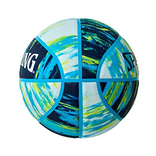 Spalding Basketball Basic No. 7 Rubber Marble - color: Blue × Yellow