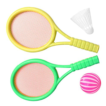 UKCOCO 2pcs Boys and Girls Tennis Racket Set Plastic Tennis Rackets for Boys Girls Outdoor Play Random