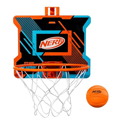 NERFOOP Slam Mini Basketball Hoop Set - Pro Hoop Mini Basket Set with NERF Foam Basketball - Spring Loaded Rim Great for Dunking - Perfect Bedroom + Office Accessory