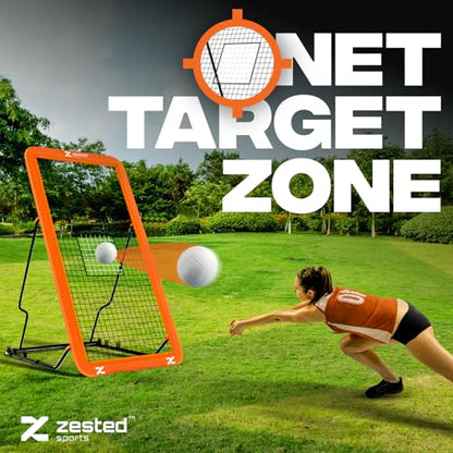 7x4 FT Multi-Sport Rebounder Net – Adjustable Training Net for Volleyball, Lacrosse, Baseball & Soccer – Heavy-Duty Steel Frame, High-Tension Net & Carry Bag for Indoor/Outdoor Practice