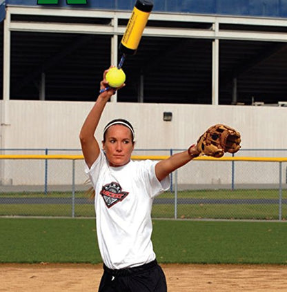 The Ultimate Xelerator Fastpitch Softball Pitching Trainer - 12" Premium Leather Ball, Improve Speed & Accuracy, Quick Warm-Ups, No Catcher Needed - Made in USA