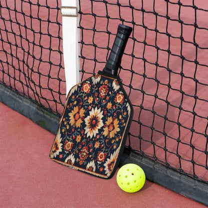 Pickleball Paddle Cover with Pockets and Handle Strap, Racket Sleeve and Ball Holder Organizer, 1 Pcs - color: teal