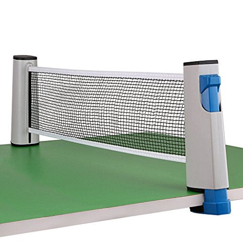 Hipiwe Retractable Table Tennis Net Replacement, Ping Pong Net and Post with PVC Storage Bag, 6 Feet(1.8M, Fits Tables Up to 2.0 inch 5.0 cm - color: White