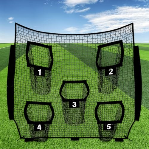Football Throwing Net Baseball Practice Net Portable Sturdy Stable Sports Equipment with 5 Target for Football Playground