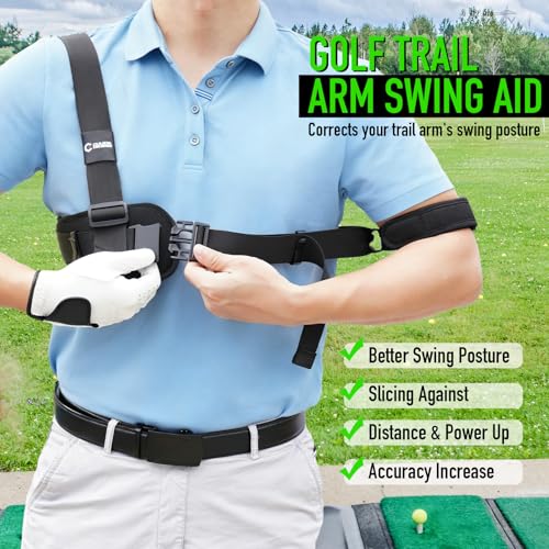 GAIARENA Golf Trail Arm Swing Aid Slider Golf Training Aid, Trainer Equipment to Eliminate Slices & Chicken Wing Swing, Gifts for Men Women Beginner Golfers - style: Left Handed Golfers
