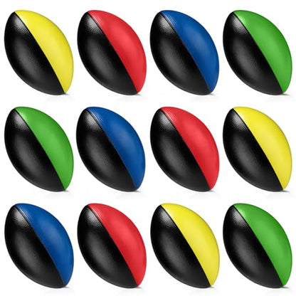 Jerify 12 Pcs Mini Footballs for Kids Spiral Foam Football Bulk 7 Inch Soft Small Waterproof Foam Ball Sports Birthday Toddler Football for Indoor and Outdoor Game