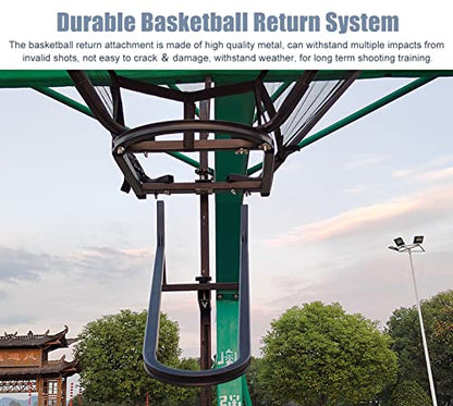 Basketball Hoop Returner Shot Return Apparatus - Attachment/Shooting Trainer with Bag Hanging Rebounder Acce