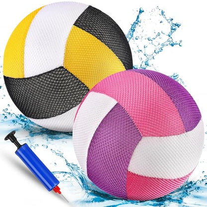 Threan 2 Pcs 8.5 Inch Waterproof Pool Volleyball Colorful Grip Water Volleyball Beach Toy Pool Sports Training Ball Outdoor and Indoor Activities