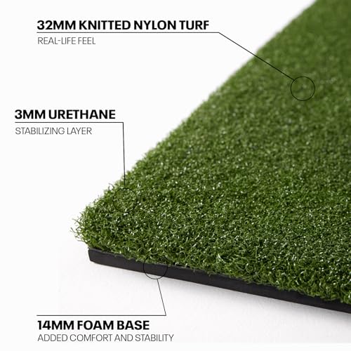 SkyTrak Golf Hitting Mat - 5' x 5' | Premium Feel, Realistic Turf, and Ultimate Stability