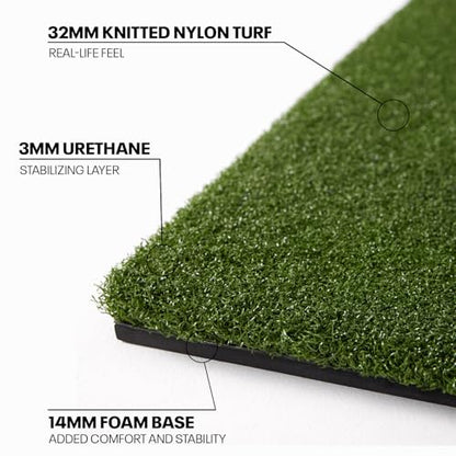 SkyTrak Golf Hitting Mat - 5' x 5' | Premium Feel, Realistic Turf, and Ultimate Stability
