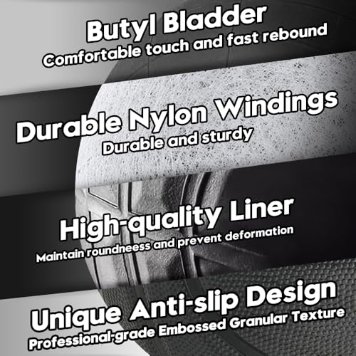Rubber Basketball Size 7, Indoor Outdoor Basketball for Men Women Adult, High Bounce Training Basketball for Competitions and Recreational Play
