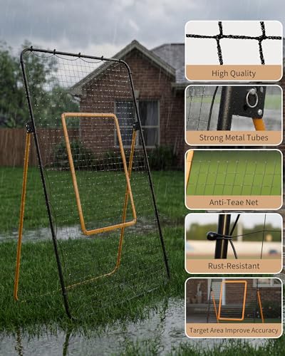 GAOMON32FT Volleyball Practice Net Kit - color: Black&Yellow, size: 7 feet by 4 feet