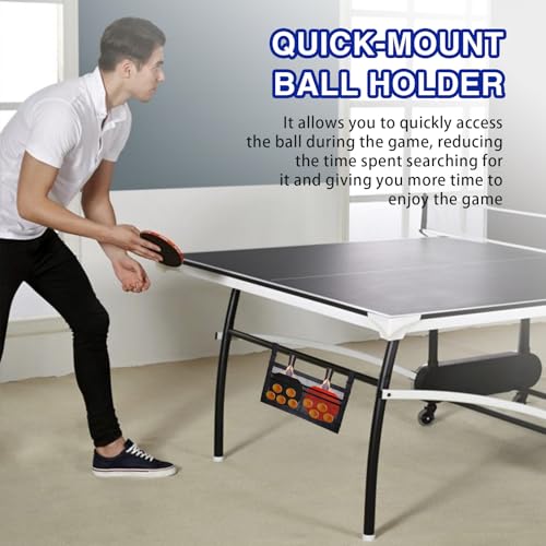 Premium Ping Pong Paddle Holder and Ball Holder Bag with Mesh, Hanging Pickleball Paddle Rack Organizer, Quick-Mount Ping Pong Ball Holder with Straps