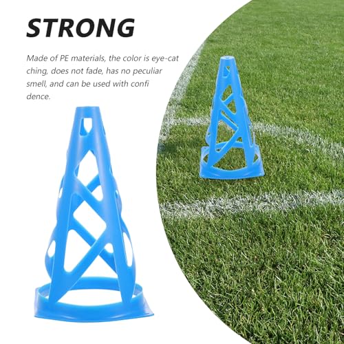 TOYANDONA Multi-Function Basketball Training Cones Set, 23cm Blue Hollow Plastic Agility Markers for Soccer and Football Practice, Sports Field Training Equipment for Drills and Coaching