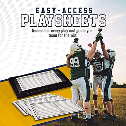 Quarterback (QB) Play Single Window Wristband - Adult Size - Pro Football Armband Playbook - 5 Pack (Black)