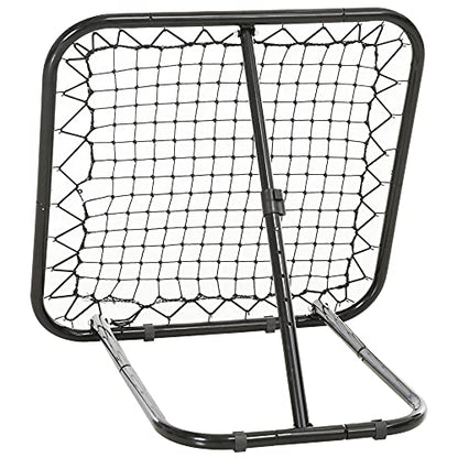 Soozier Soccer Rebounder Net, 3' x 3', Angle Adjustable Portable Training Goal Net with Quick Folding Design, Sturdy Metal Tube