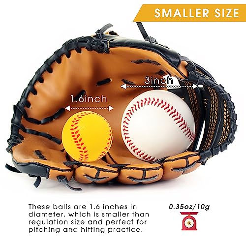 20 Pack Mini Foam Baseballs 1.6-Inch Pitching Machine Baseball - Perfect for Hitting Practice and Pitching Improve Your Batting Accuracy Training Black Stitching