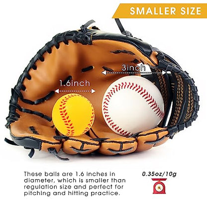 20 Pack Mini Foam Baseballs 1.6-Inch Pitching Machine Baseball - Perfect for Hitting Practice and Pitching Improve Your Batting Accuracy Training Black Stitching
